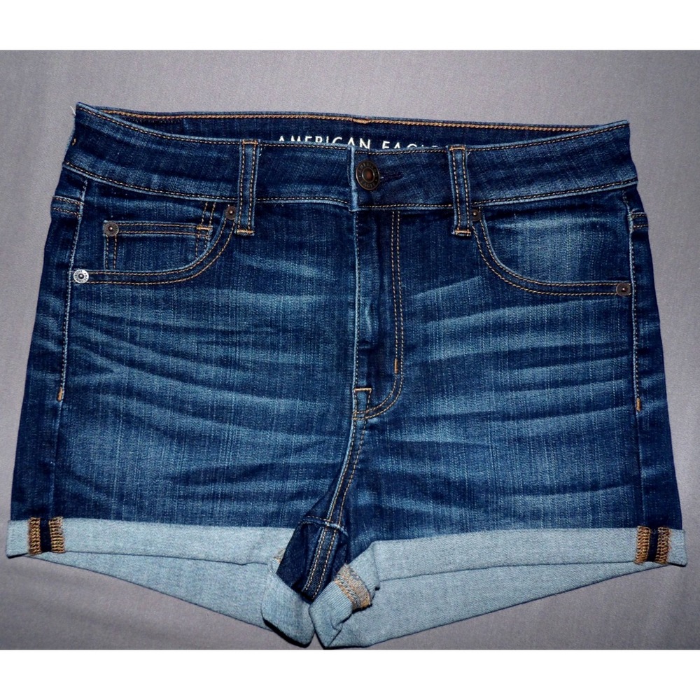 American Eagle Next Level Stretch Hi-Rise Shortie Denim Shorts Women's 10